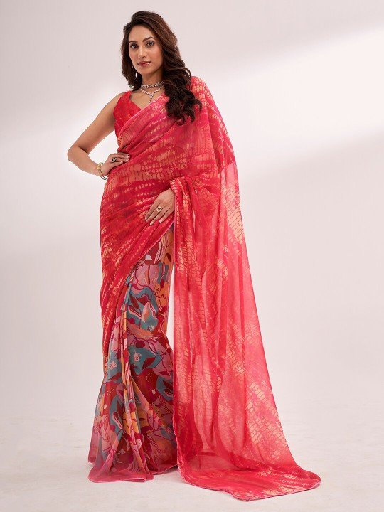 Floral Printed Ready to Wear Saree for Wedding