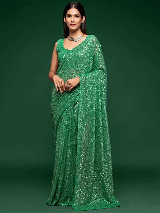 Amazing Green Designer saree buy It Now !