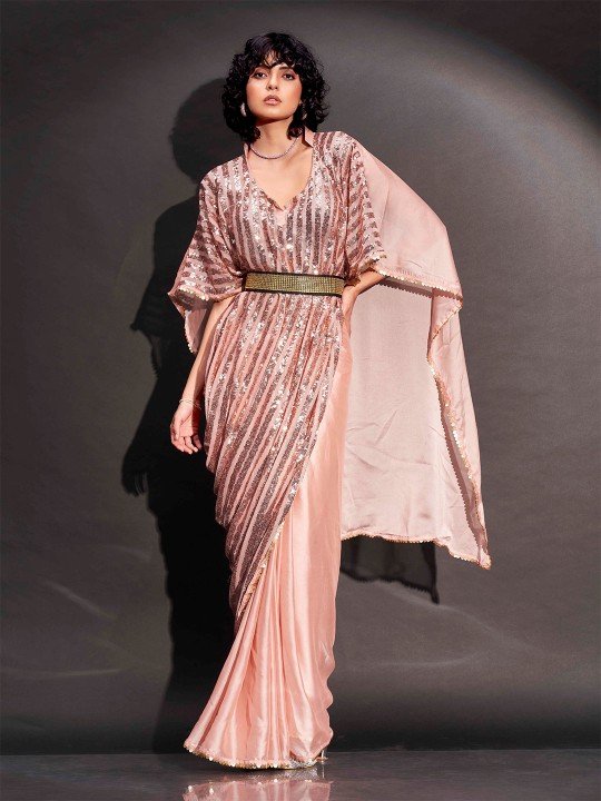 Amazing Peach Designer saree buy It Now !