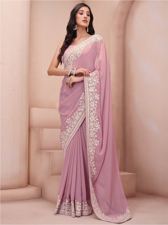 Amazing Pink Designer saree buy It Now !