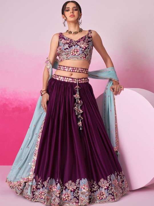 Daisy Pink Bridal Can Can Lehenga