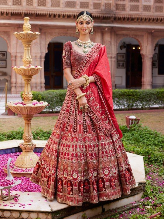 Marron indian Bridal Designer Can Can lehenga