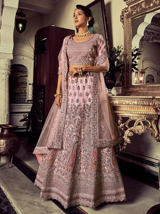 Pink Bridal Designer Can Can lehenga