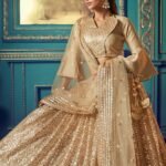 designer golden lehenga choli