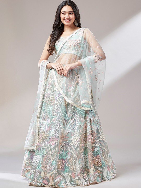 flower print Gher Wala Lehenga