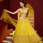 Embellished Thread Work Semi-Stitched Lehenga1