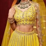 Embellished Thread Work Semi-Stitched Lehenga3