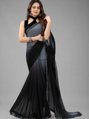 Self Design, Color Block, Digital Print, Ombre, Dyed, Solid/Plain Daily Wear Georgette, Chiffon Saree