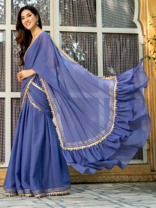 Purple color Lehenga Saree - Sarees for Women Online