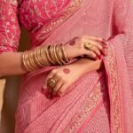 Pink Leheriya Printed Georgette Saree