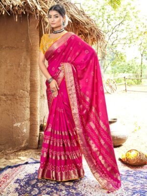 Rani Pink Banarasi Sik Saree