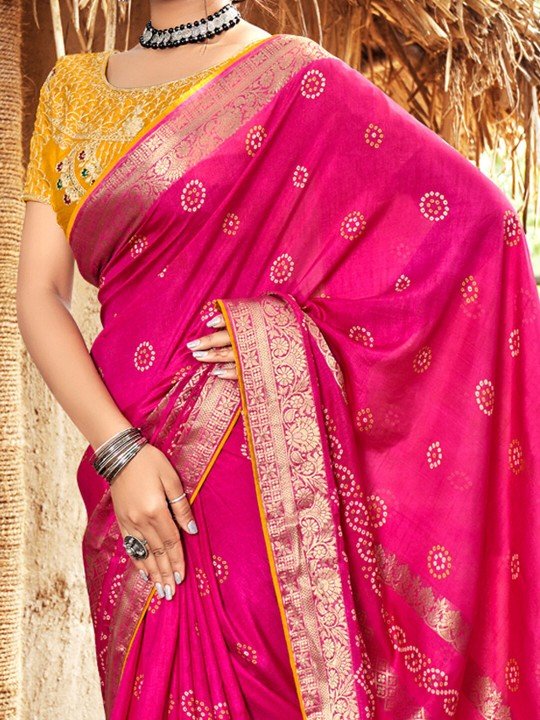 Rani Pink Banarasi Sik Saree