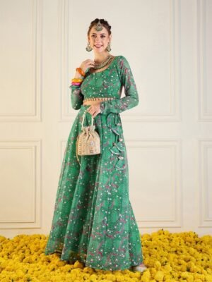 Ready to Wear Green Lehenga Online Under 3000