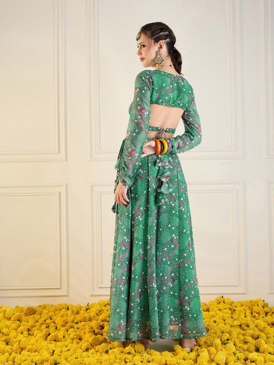 Ready to Wear Green Lehenga Online Under 3000