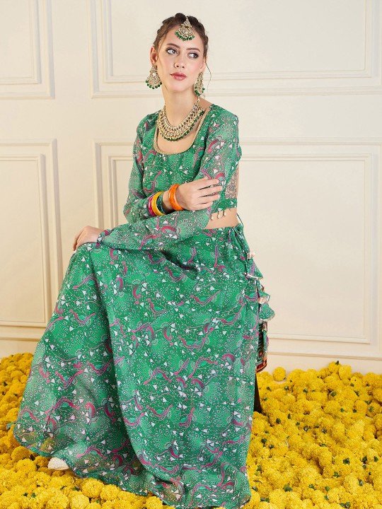 Ready to Wear Green Lehenga Online Under 3000