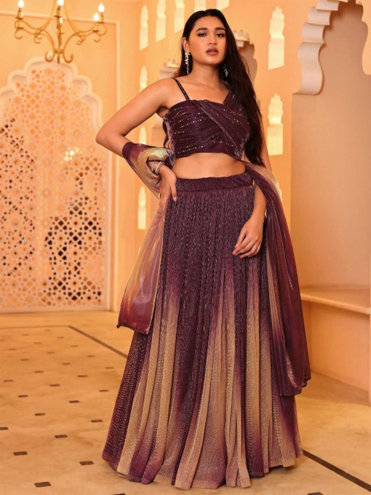 Flared Lehenga Ajio Online Shopping Lehenga Ready To Wear Lehenga