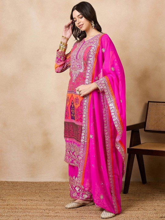 Straight Kurta with Palazzo Set for Women