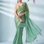 Two Tone Poly Chiffon Saree