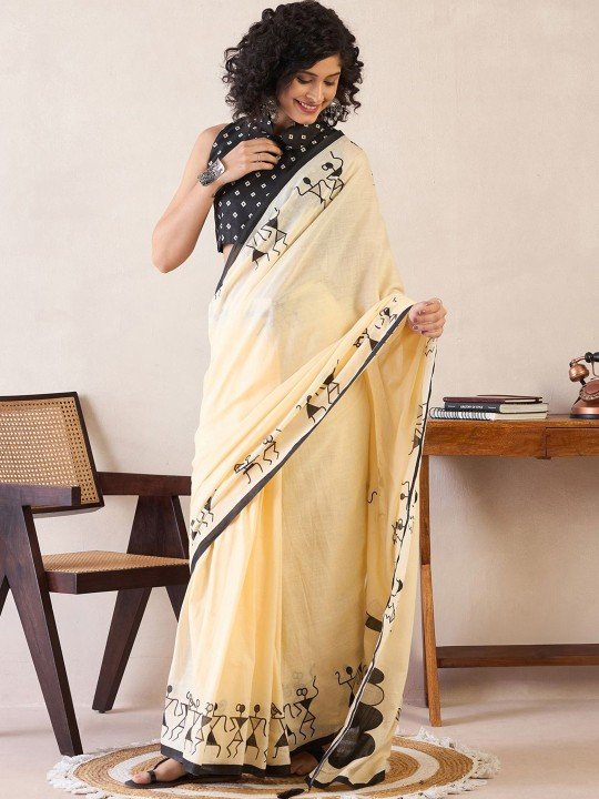 Saree Mall Warli Ready To Wear Bagh Sarees for Women Under 2000