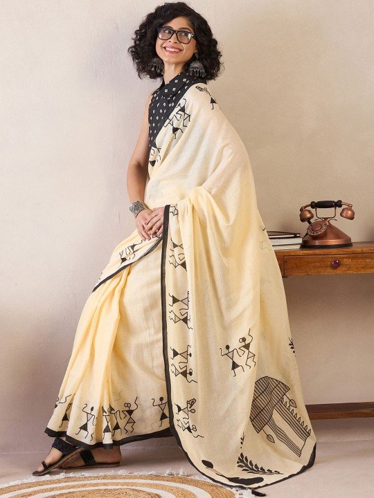 Saree Mall Warli Ready To Wear Bagh Sarees for Women Under 2000