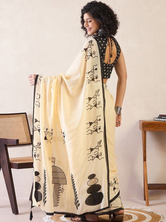 Saree Mall Warli Ready To Wear Bagh Sarees for Women Under 2000
