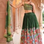 green lehenga choli women -1