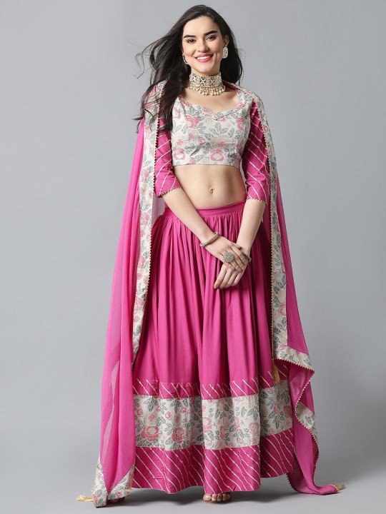 Gotta Patti Pink Lehenga for Women Online Under 2000