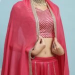 pink lehenga under 2000 for wedding-4