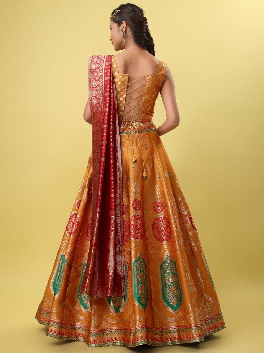 Buy Yellow Color Silk Lehenga for Women