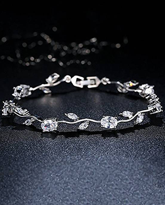 Metal Crystal Silver Bracelet