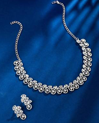 Metal White Jewel Set