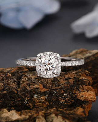Silver Zircon Rhodium Plated Ring