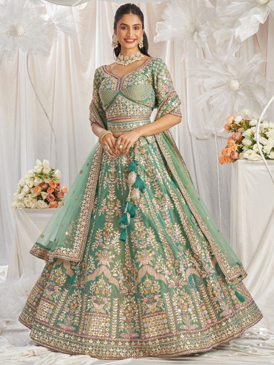 Aneesh Agarwaal Sequinned Ready-to-Wear Lehenga with Dupatta
