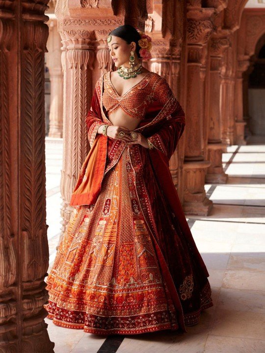 Kiasa by Ronak & Shruti Embellished Mirror Work Ready-to-Wear Lehenga