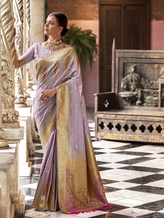 Mahalasa Pure Chiffon Saree with Ethnic Motifs Design