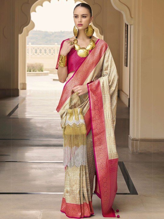 Mahalasa Zari Woven Design Pure Silk Kanjeevaram Saree