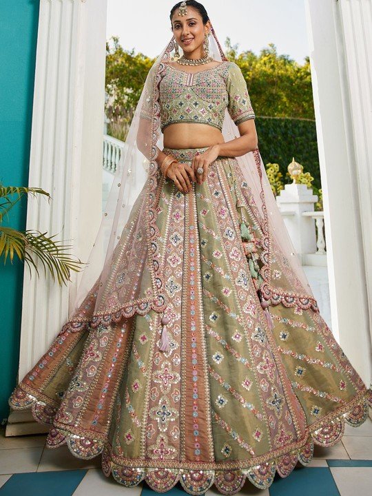 Panchhi Embroidered Semi-Stitched Lehenga with Dupatta
