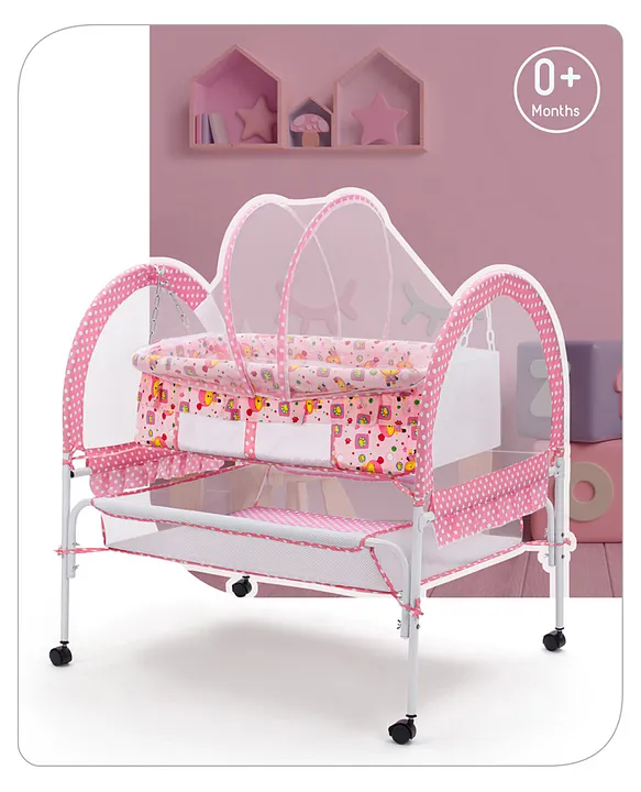 Babyhug Dream Time Cradle With Mosquito Net & Storage
