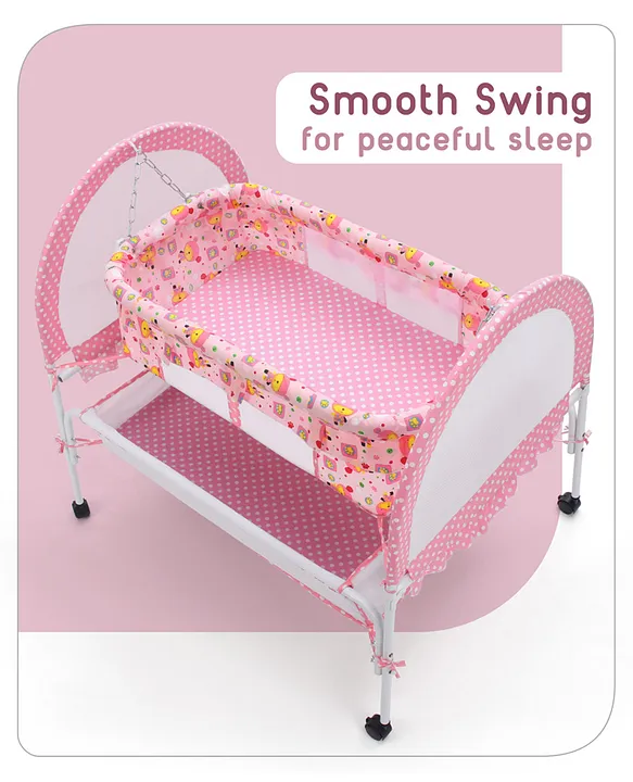 Babyhug Dream Time Cradle With Mosquito Net & Storage