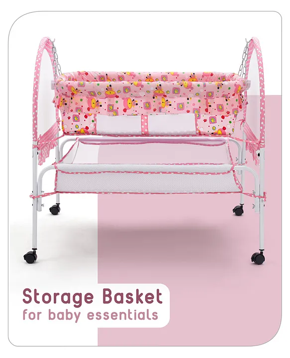 Babyhug Dream Time Cradle With Mosquito Net & Storage