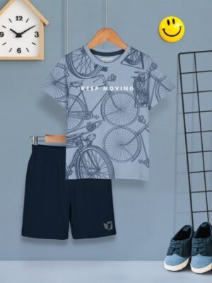 Boys Printed T-shirt with Shorts