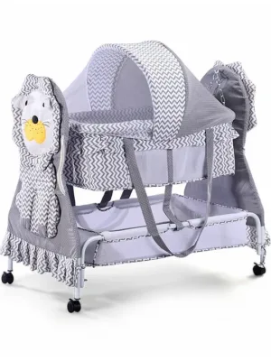 Fab N Funky Baby Cradle With Mosquito Net & Storage Lion Shaped
