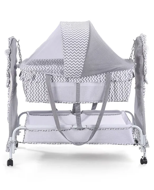 Fab N Funky Baby Cradle With Mosquito Net & Storage Lion Shaped
