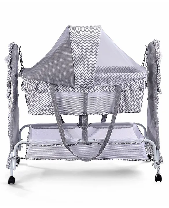 Fab N Funky Baby Cradle With Mosquito Net & Storage Lion Shaped