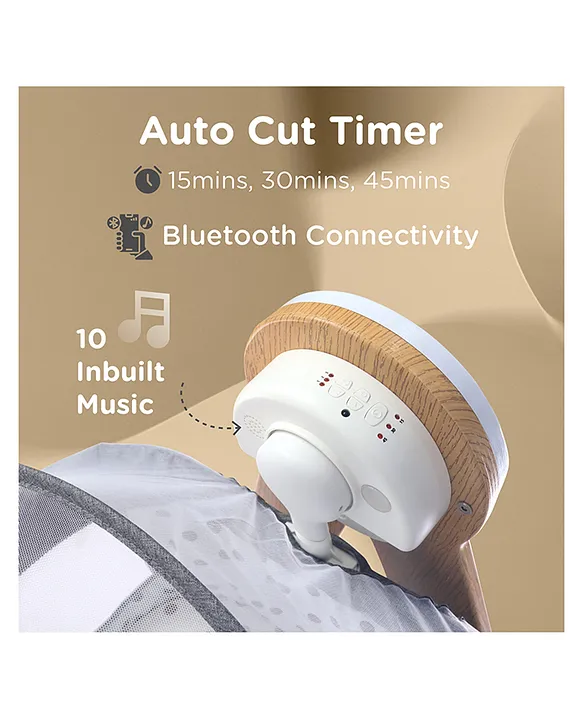 R for Rabbit Lullabies Woodsy Electric Cradle with Automatic Swing for Babies