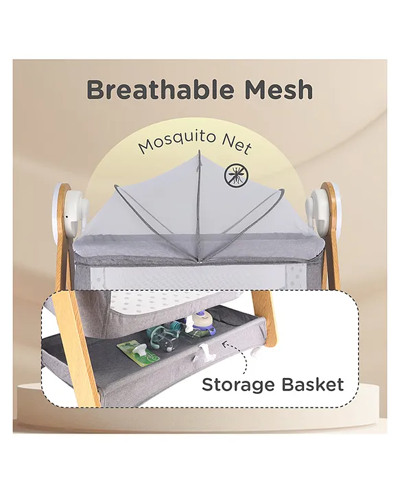 R for Rabbit Lullabies Woodsy Electric Cradle with Automatic Swing for Babies