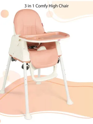 Babyhug 3 in 1 Comfy High Chair with Printed Cushion