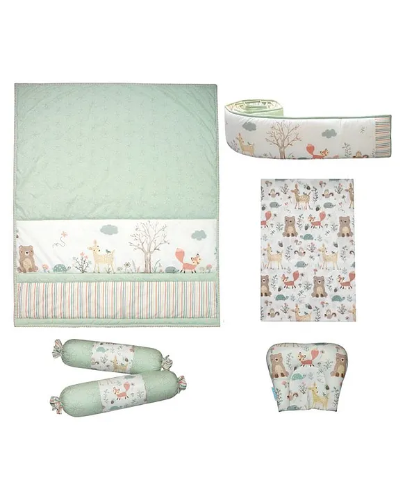 Abracadabra Woodland Friends Baby Bedding Set of 6 Pieces - Multicolor