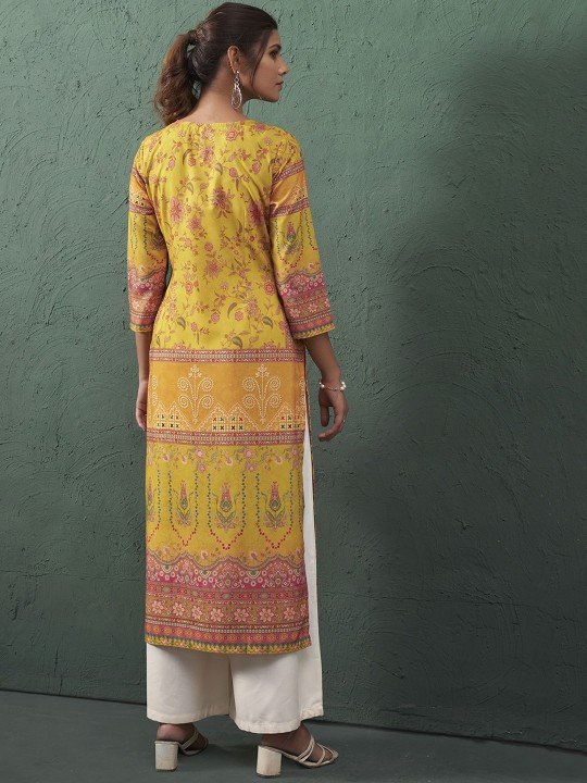 Anouk Printed Kurta for Women under 1000 - Notch-Neck Kurta