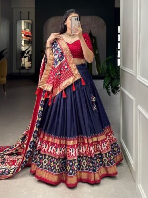 BAESD Printed Semi-Stitched Lehenga & Unstitched Blouse With Dupatta